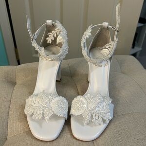 Elegant White Embellished Women's Sandals